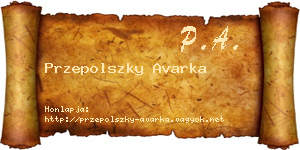 Przepolszky Avarka névjegykártya